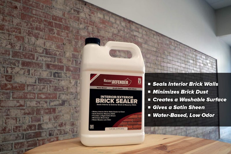 MasonryDefender Interior/Exterior Brick Sealer, 1 Gal - Clear, Satin, Acrylic Sealer for Vertical Walls - Masonry Sealer for Reducing Brick Dust & Making Interior Brick Walls Easy to Clean - Image 3
